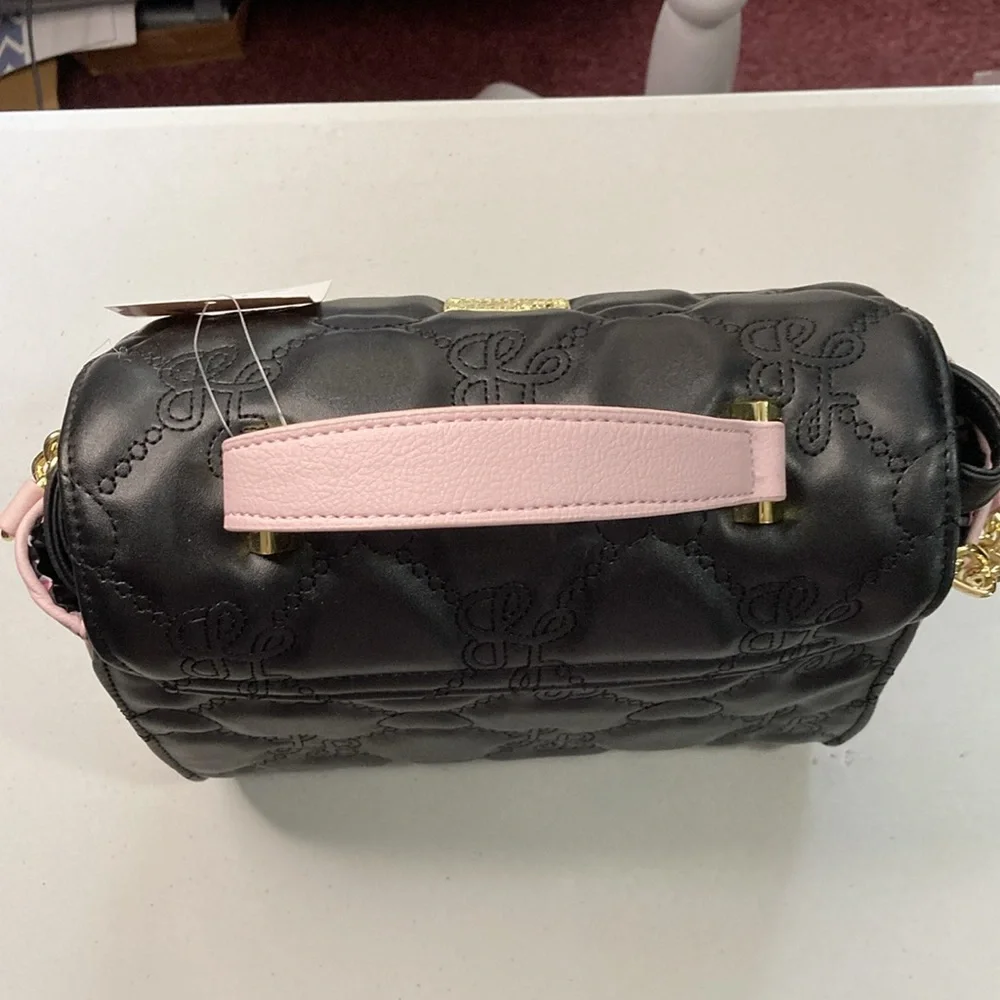 Betsey Johnson LBaddy Black And Pink Crossbody Bag NEW WITH TAGS - Picture 3 of 10
